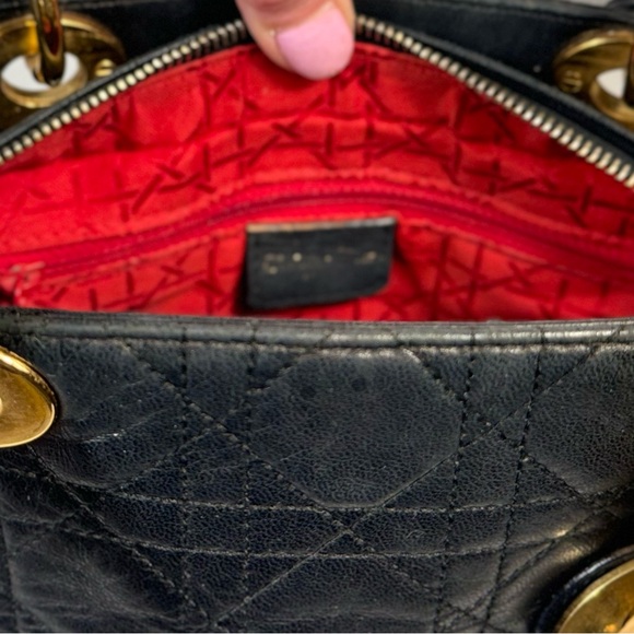 Lady Dior Lambskin Cannage Excellent Used Cond. with Dust Bag & Cert‎ Of Auth - Picture 13 of 14